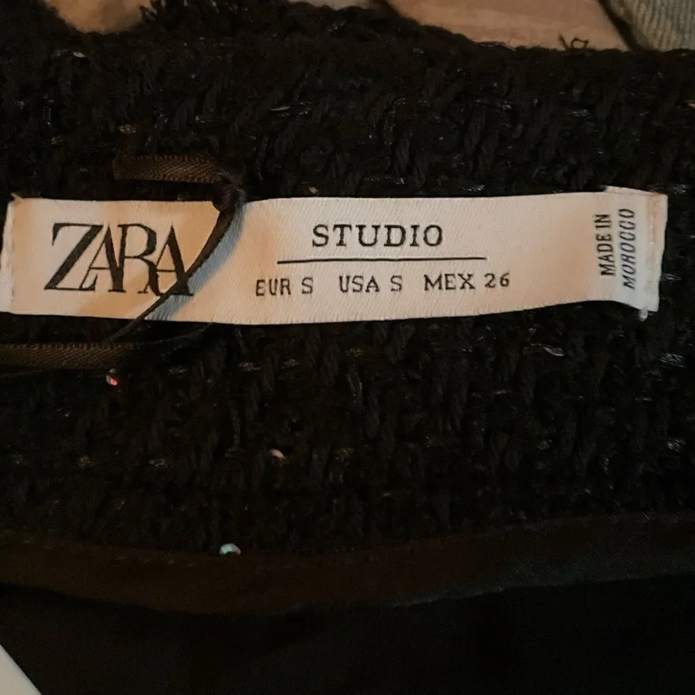 NWT Zara Tweed Sequin A Line Mini Skirt